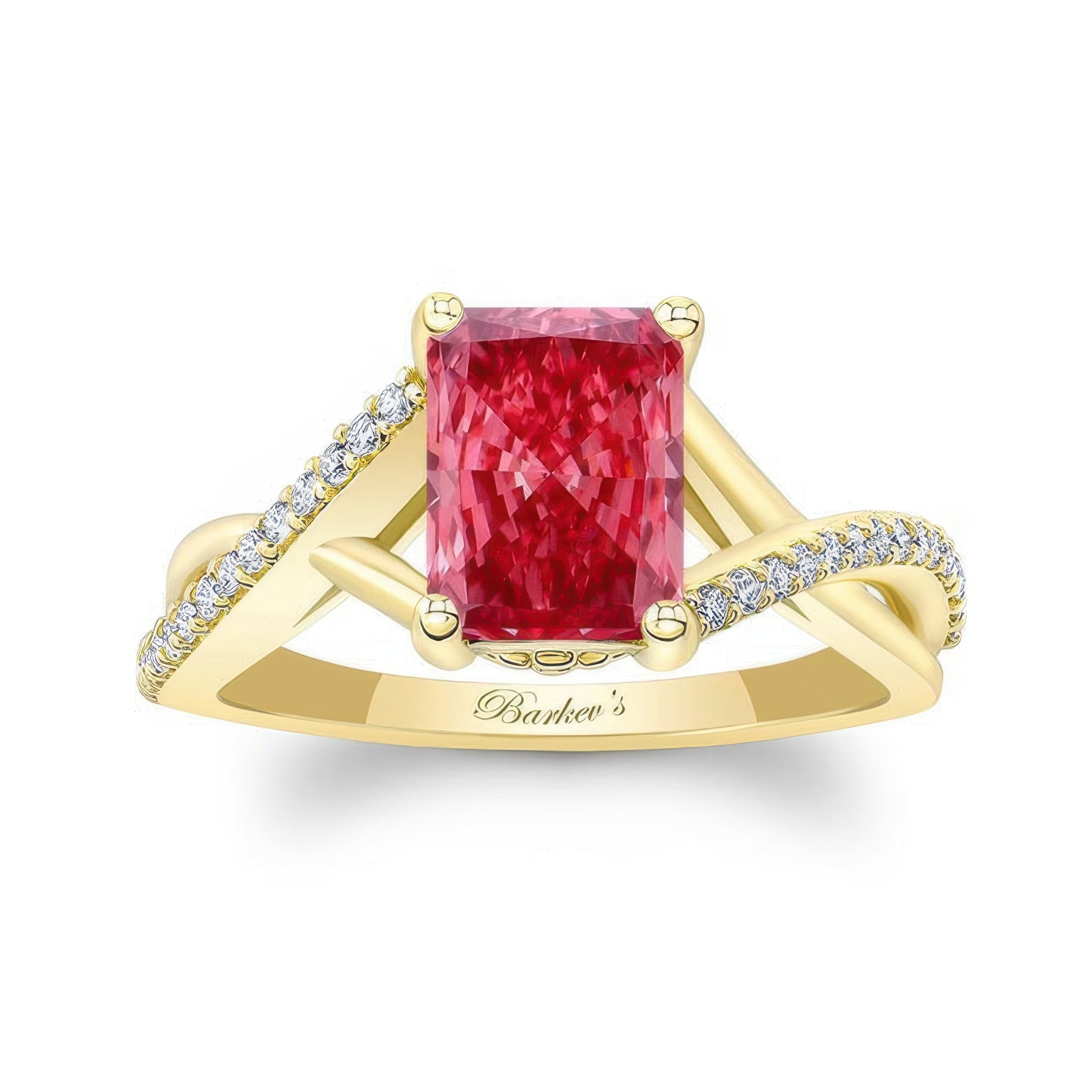 2 Carat Radiant Cut Lab Grown Pink Diamond Ring