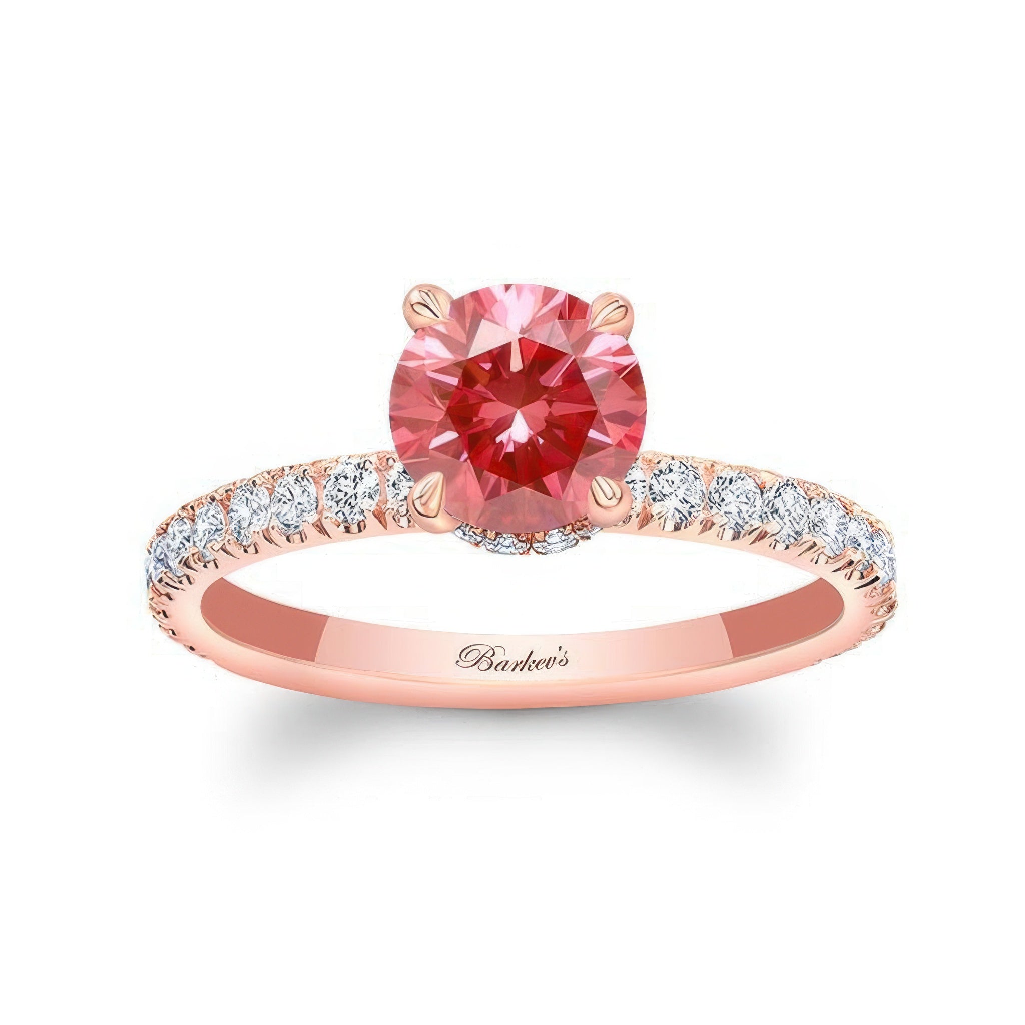Lab Grown Pink Diamond Halo Engagement Ring