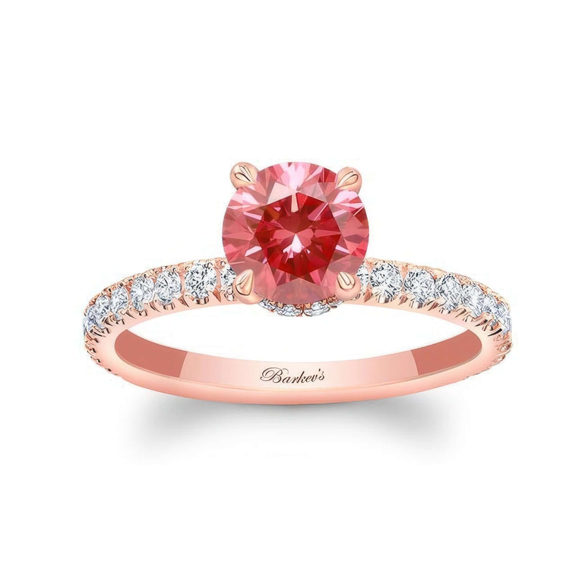 Lab Grown Pink Diamond Halo Engagement Ring