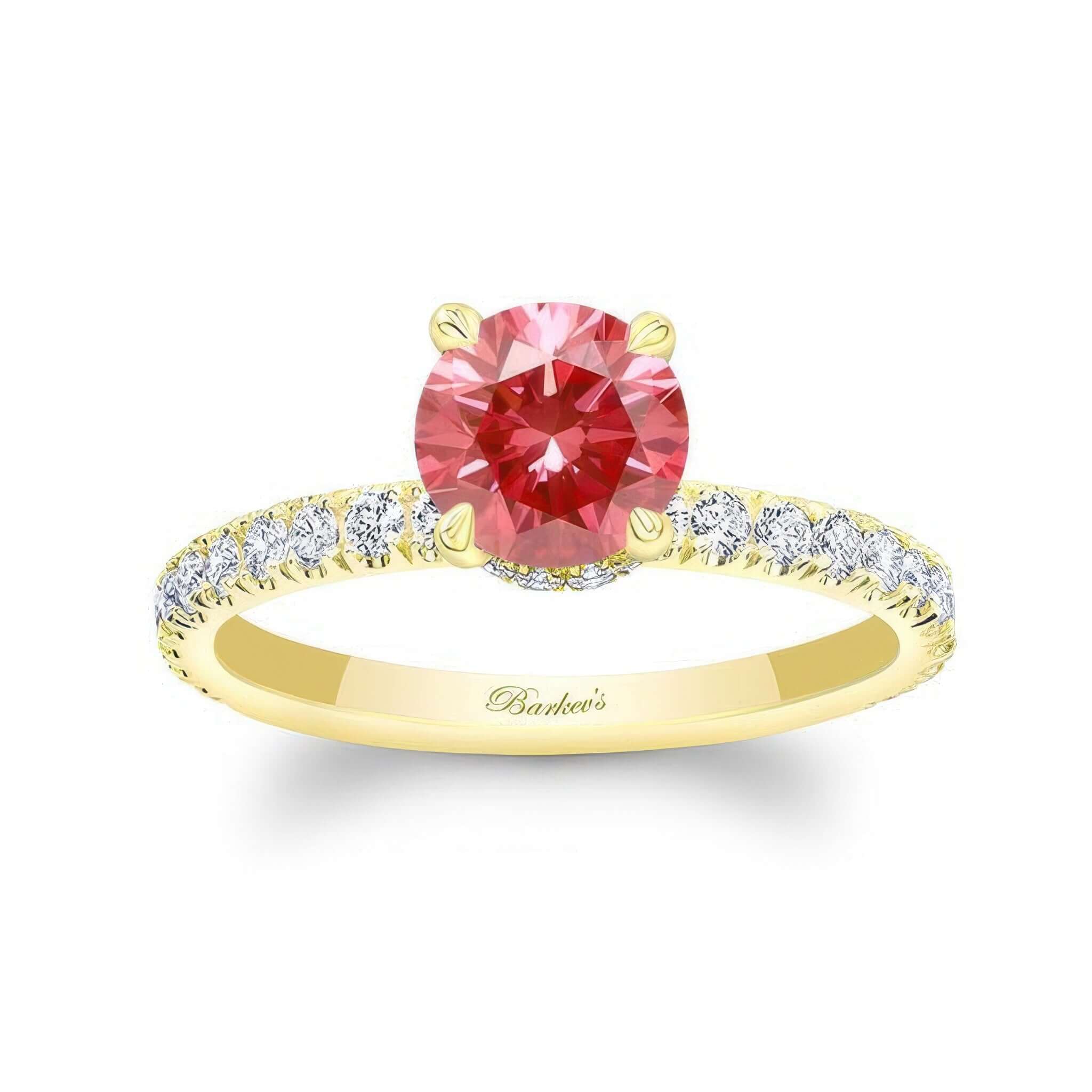Lab Grown Pink Diamond Halo Engagement Ring