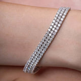 15 Carat 3 Row Lab Diamond Tennis Bracelet
