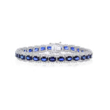 Oval Sapphire And Diamond Tennis Bracelet