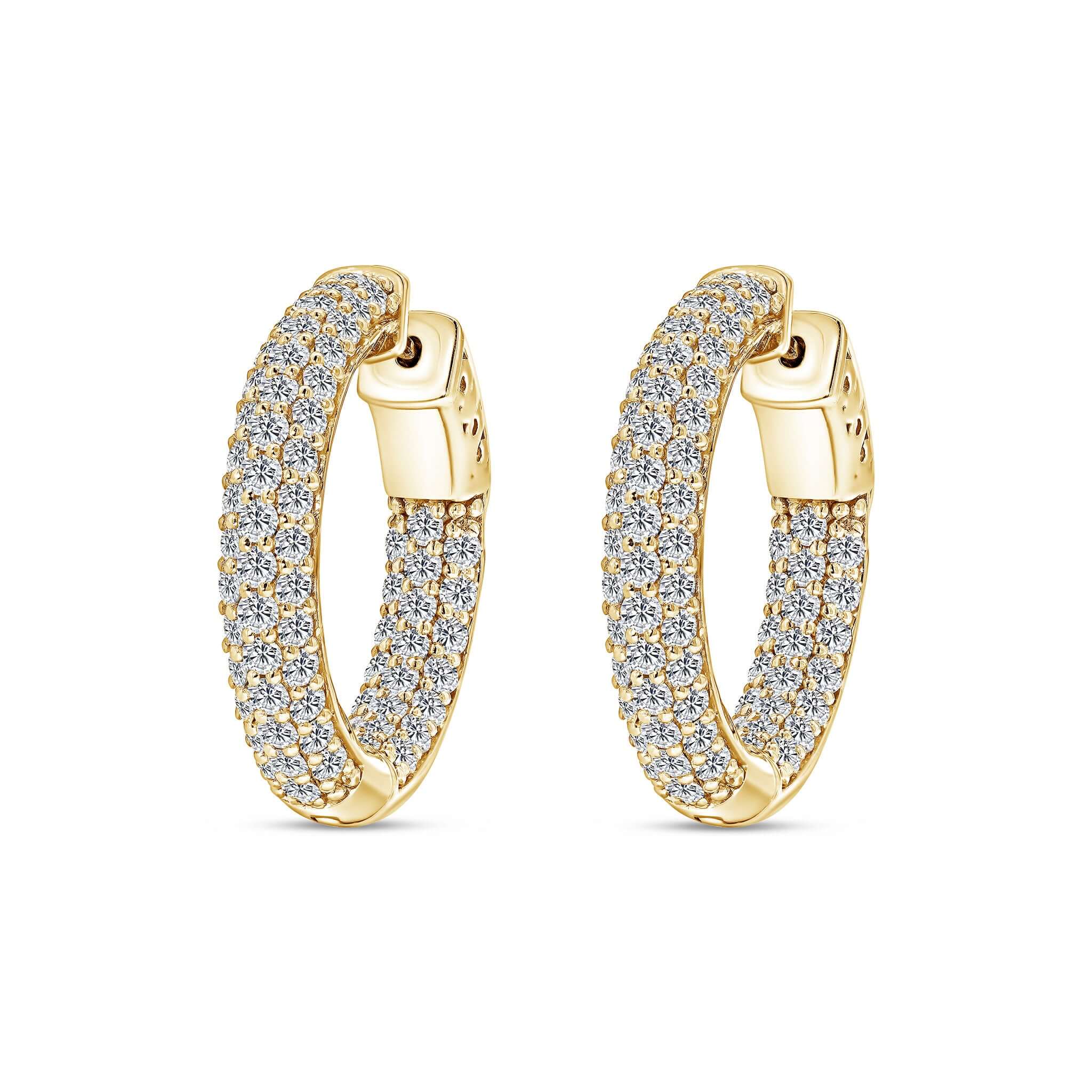 Thick Diamond Hoop Earrings
