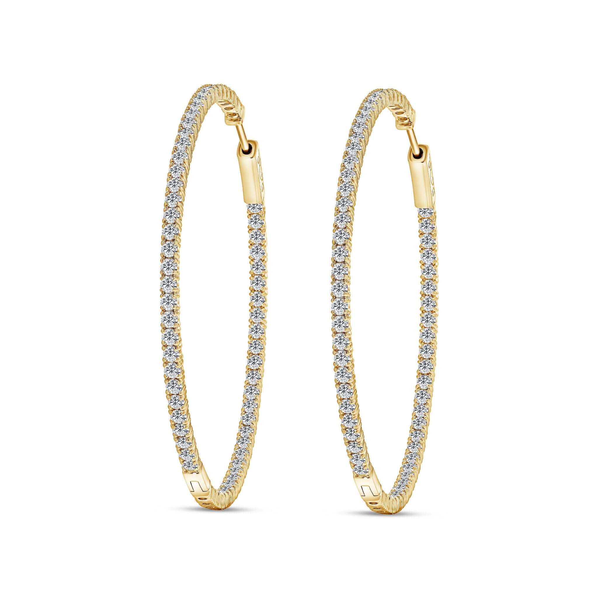 Large Diamond Hoop Earrings