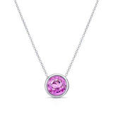 Bezel Pink Sapphire Necklace