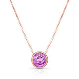 Bezel Pink Sapphire Necklace