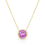 Bezel Pink Sapphire Necklace