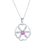 Pink Sapphire Heart Necklace