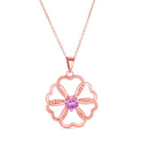 Pink Sapphire Heart Necklace