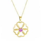 Pink Sapphire Heart Necklace