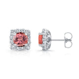 1.00ct. Cushion Pink Tourmaline Halo Studs