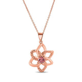 Pink Tourmaline Flower Necklace