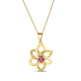 Pink Tourmaline Flower Necklace