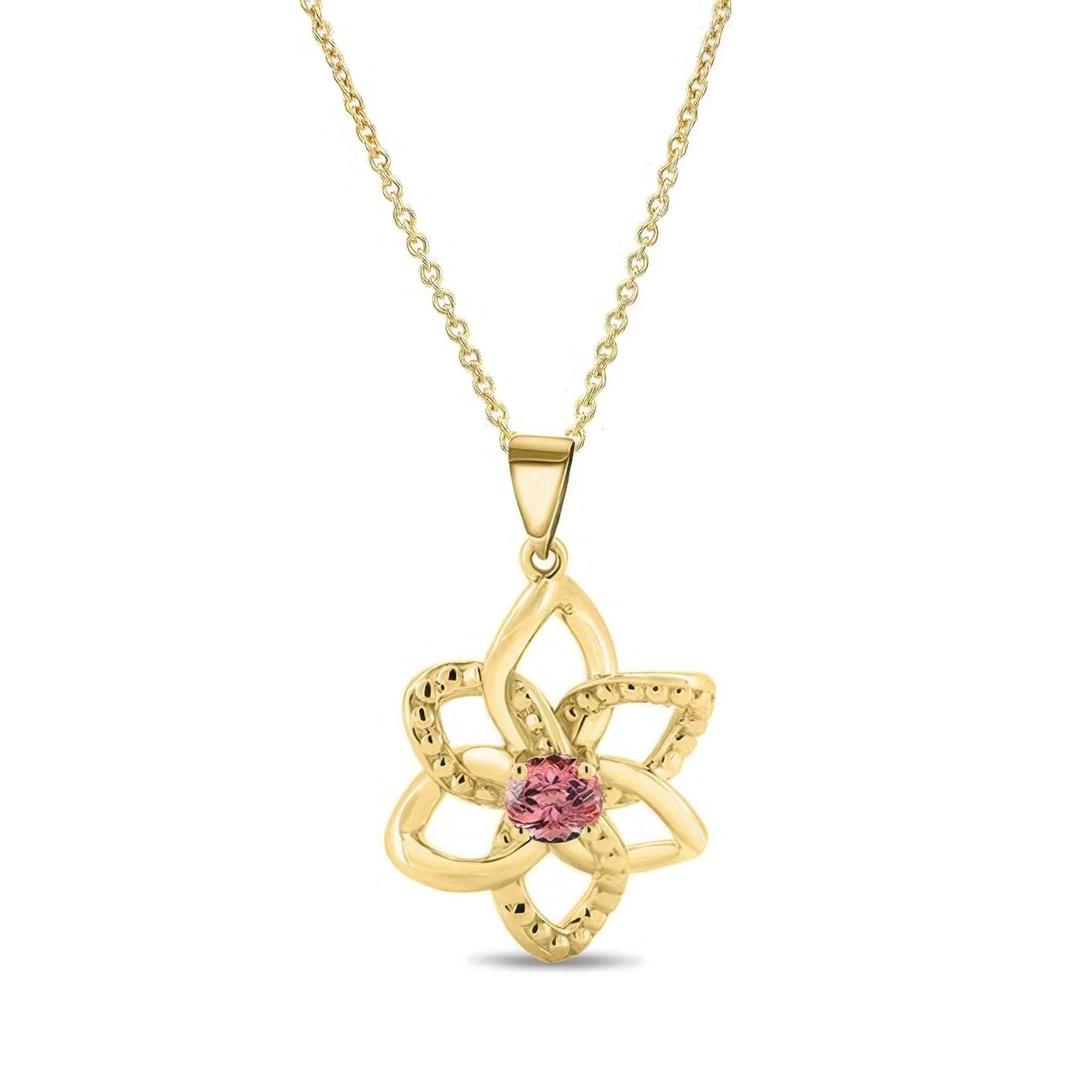 Pink Tourmaline Flower Necklace