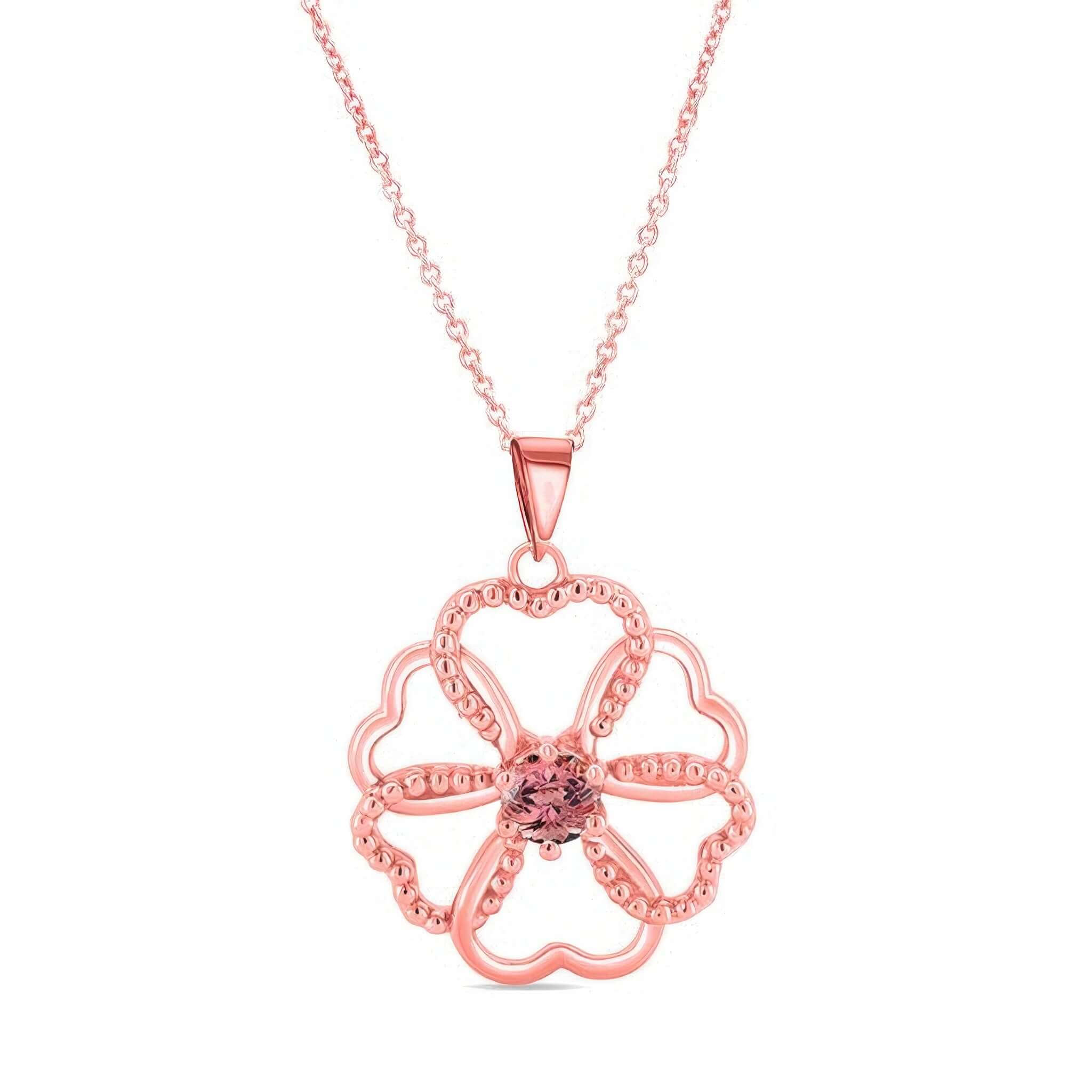 Pink Tourmaline Heart Necklace