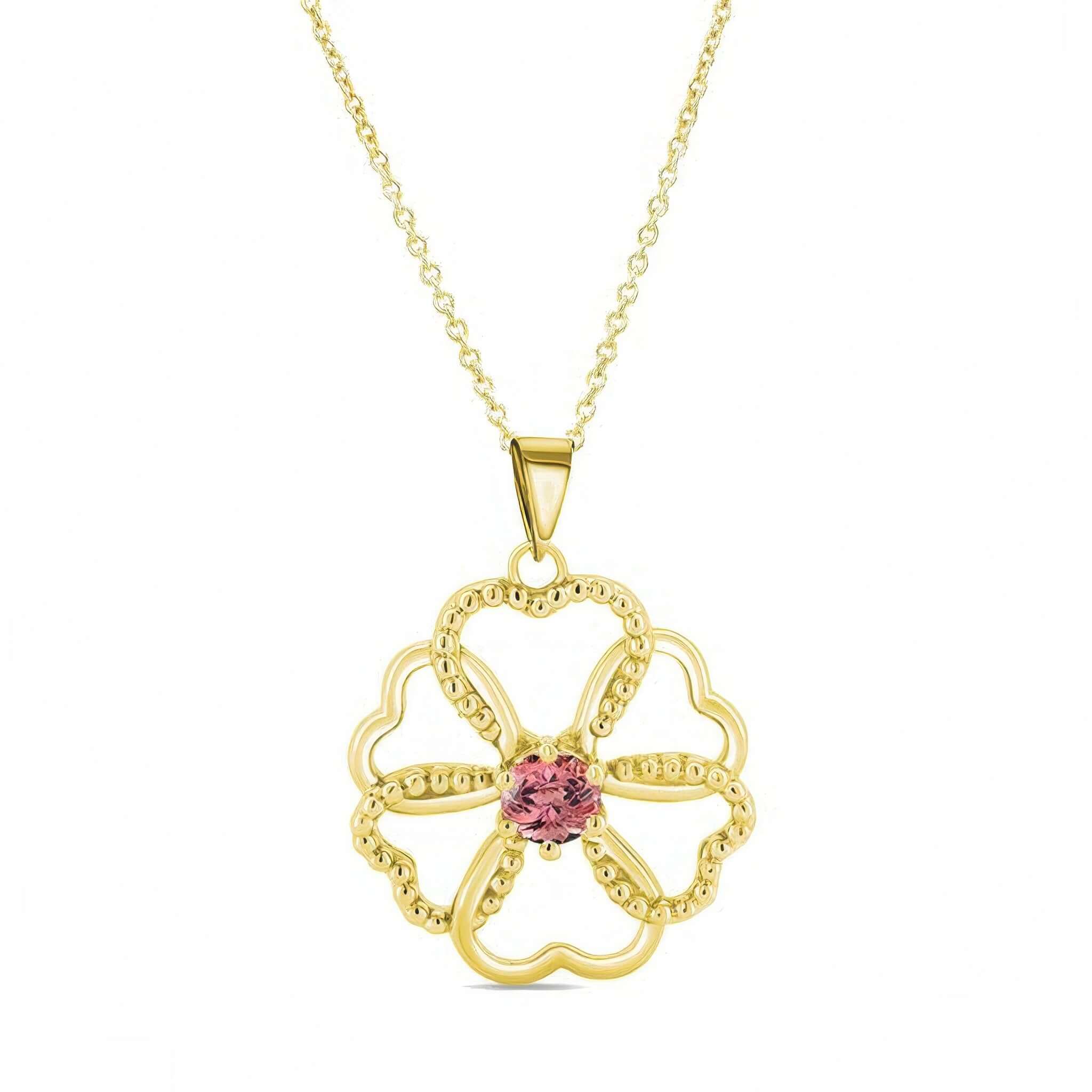 Pink Tourmaline Heart Necklace