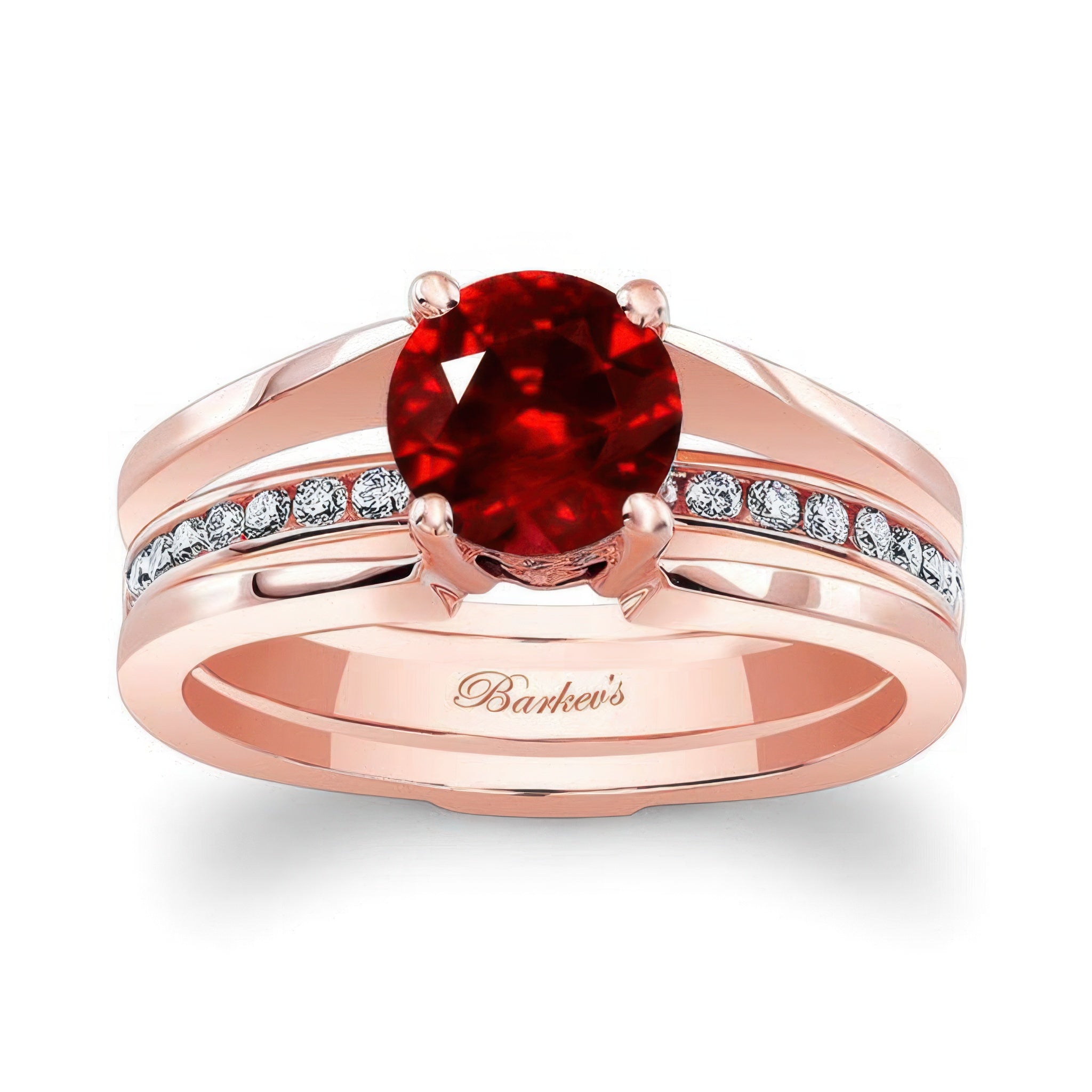 Interlock Ruby And Diamond Bridal Set