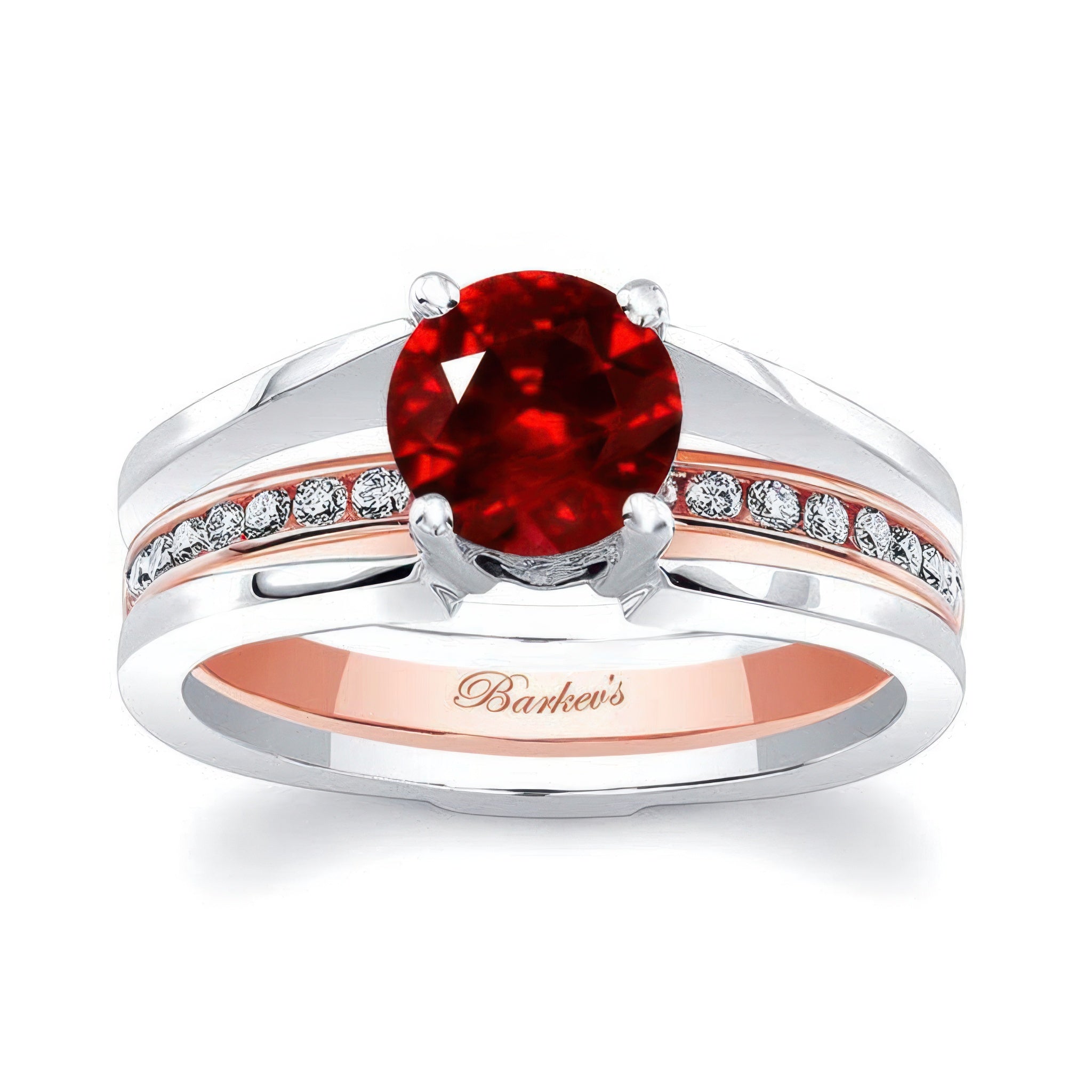 Interlock Ruby And Diamond Bridal Set