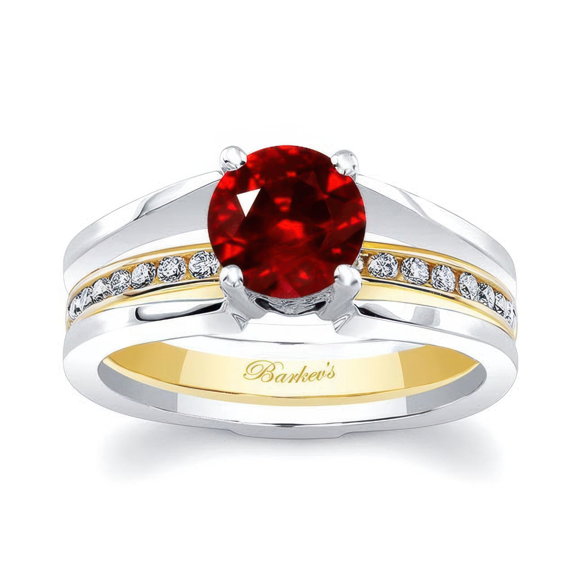 Interlock Ruby And Diamond Bridal Set