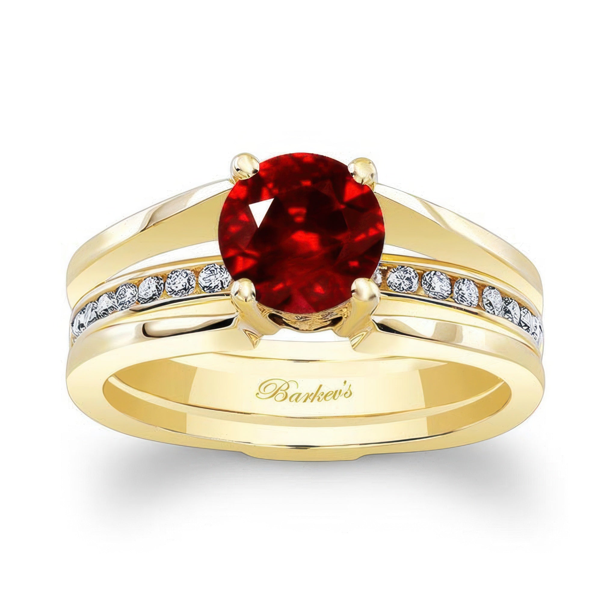 Interlock Ruby And Diamond Bridal Set