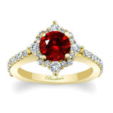 Classic Halo Ruby And Diamond Engagement Ring