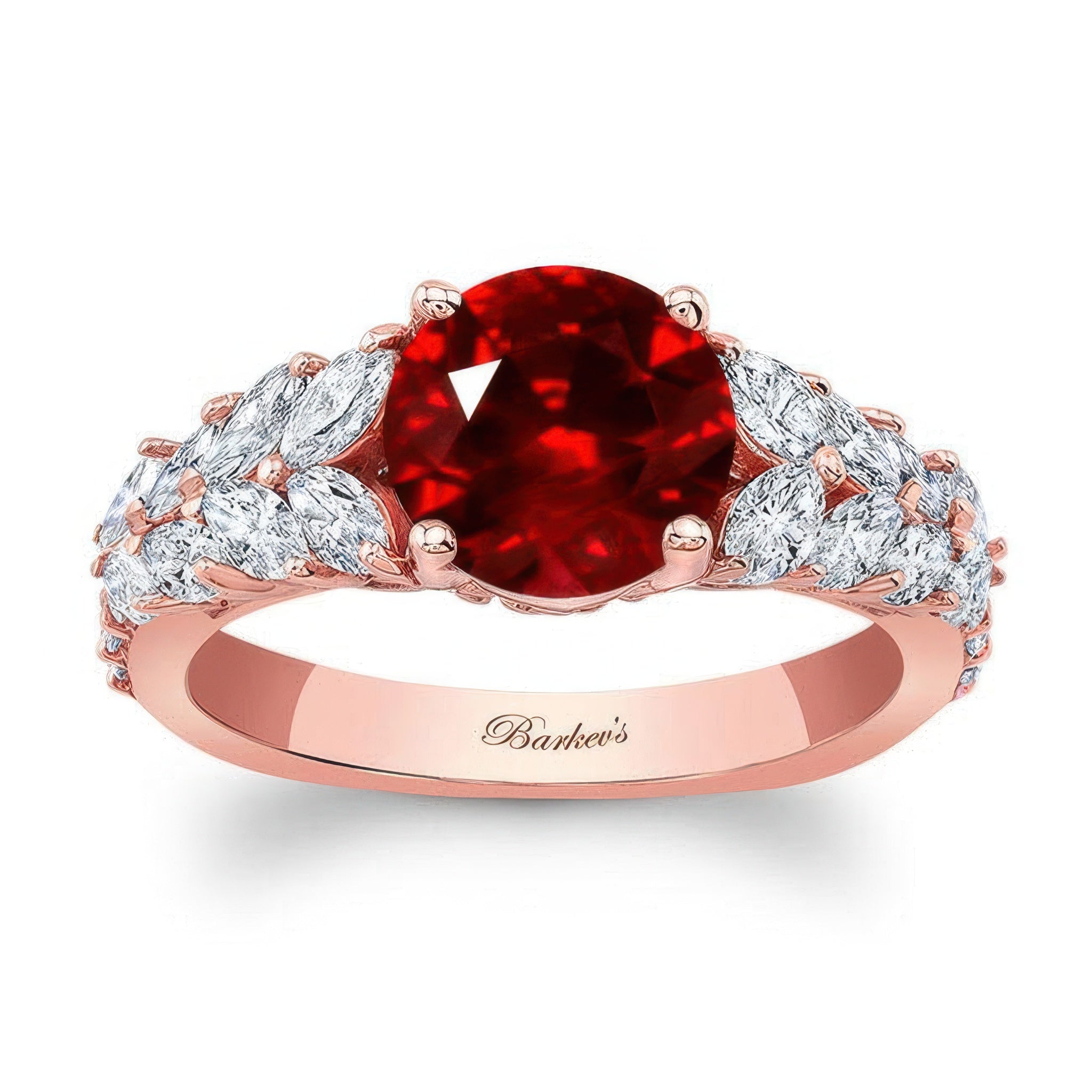 2 Carat Round Ruby And Diamond Engagement Ring