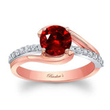 Simple 1 Carat Round Lab Ruby And Diamond Ring