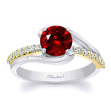 Simple 1 Carat Round Lab Ruby And Diamond Ring