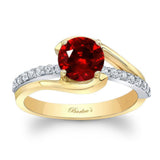 Simple 1 Carat Round Lab Ruby And Diamond Ring