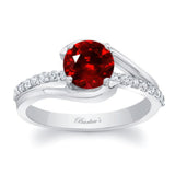 Simple 1 Carat Round Lab Ruby And Diamond Ring