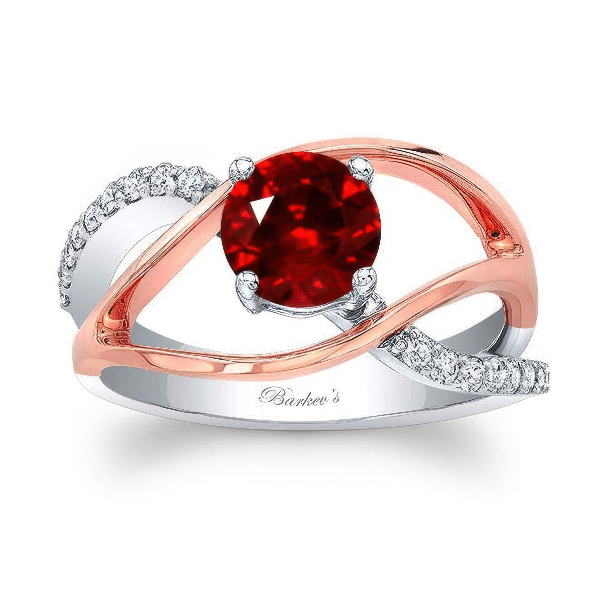 Open Shank Ruby And Diamond Ring
