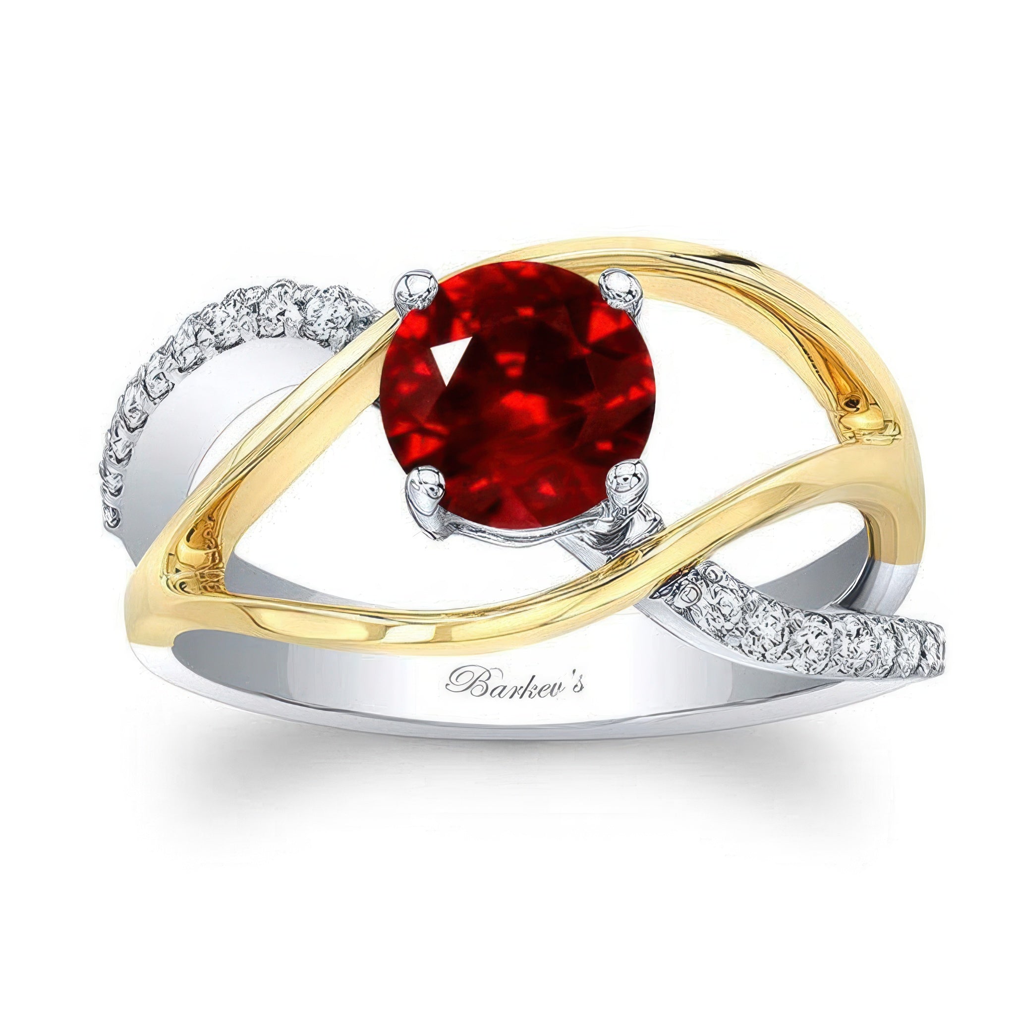 Open Shank Ruby And Diamond Ring