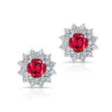1.00ct. Double Halo Ruby Studs