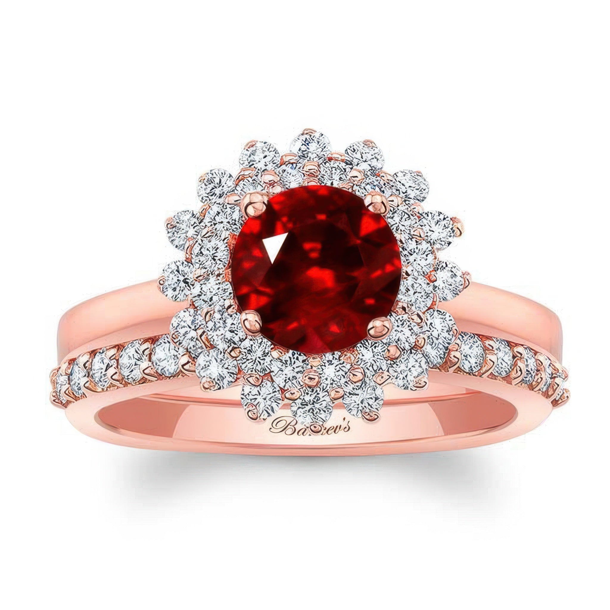 Starburst Ruby And Diamond Bridal Set