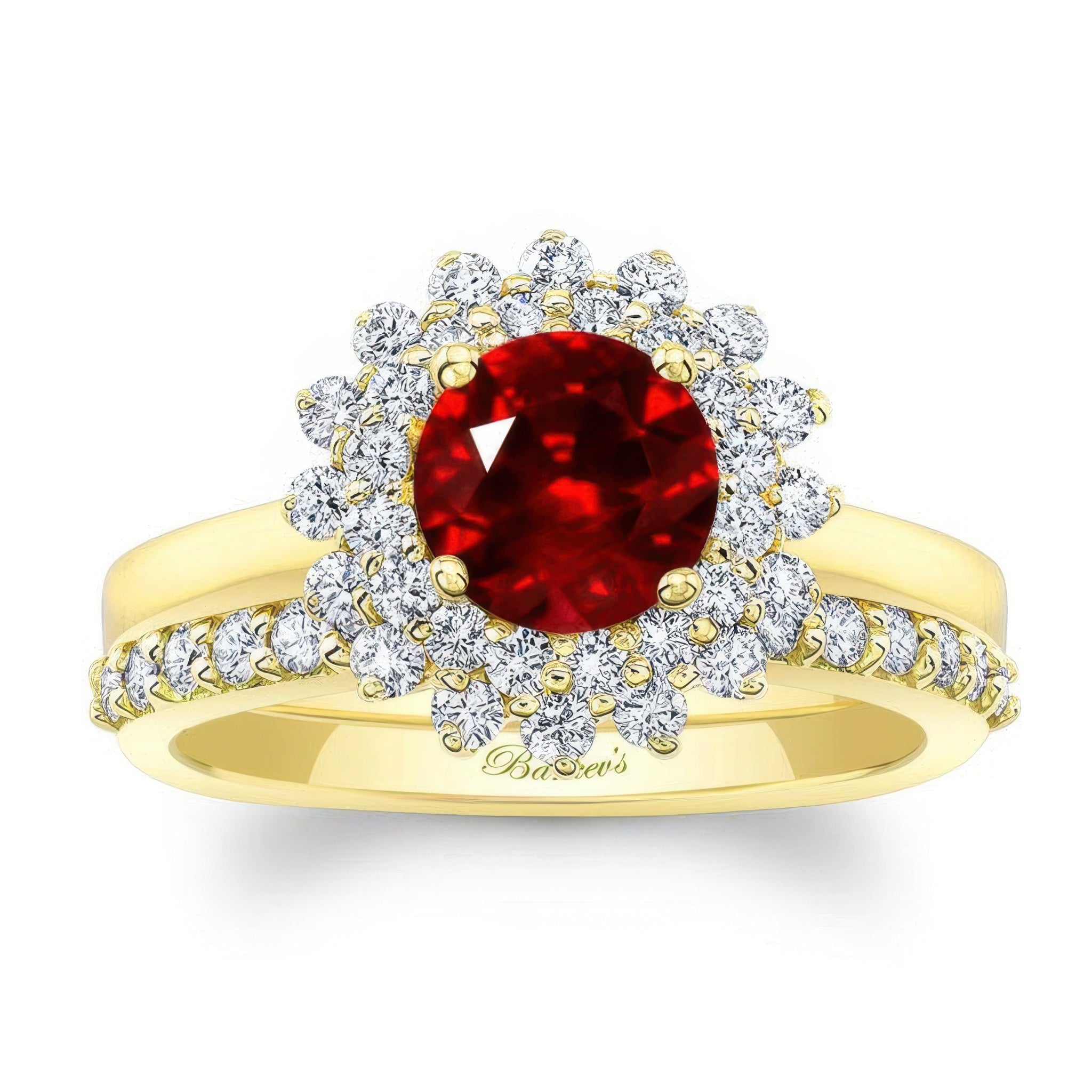 Starburst Ruby And Diamond Bridal Set