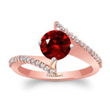 Modern Bypass Ruby And Diamond Engagement Ring