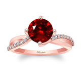 2 Carat Twisted Ruby And Diamond Engagement Ring