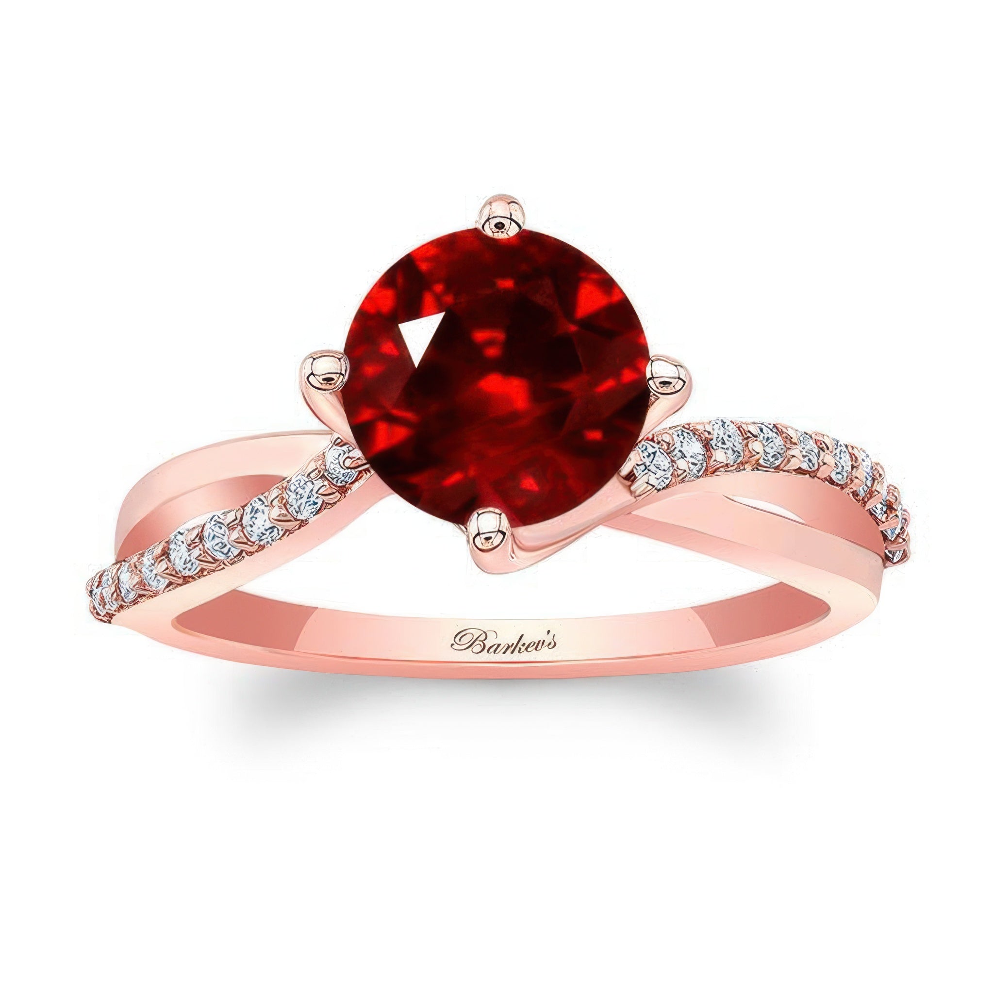 2 Carat Twisted Ruby And Diamond Engagement Ring