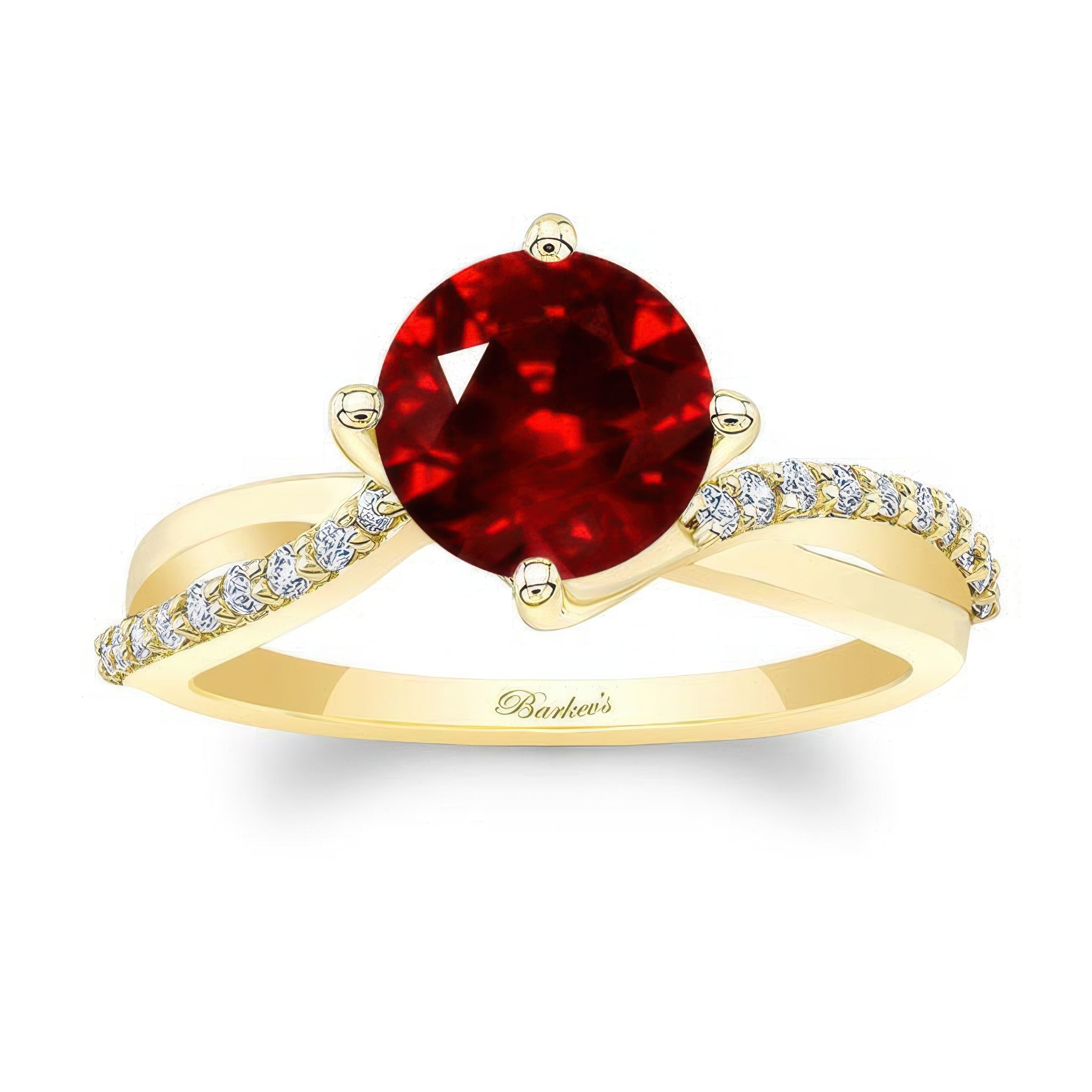 2 Carat Twisted Ruby And Diamond Engagement Ring