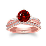 Twisted Ruby And Diamond Bridal Set