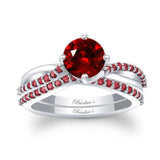 Twisted Lab Grown Ruby Bridal Set