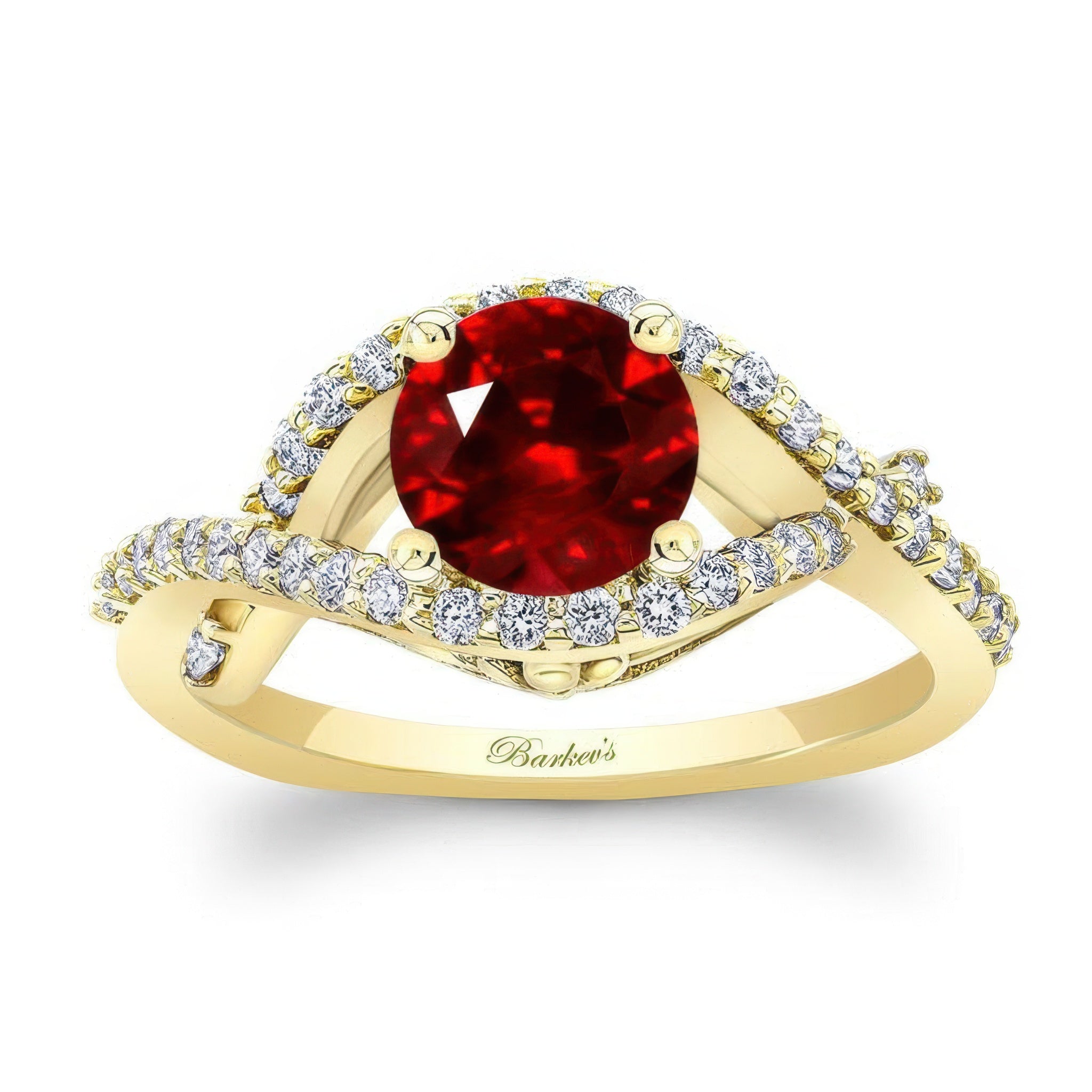 Criss Cross Ruby And Diamond Ring