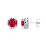 Unique 1 Carat Ruby Studs