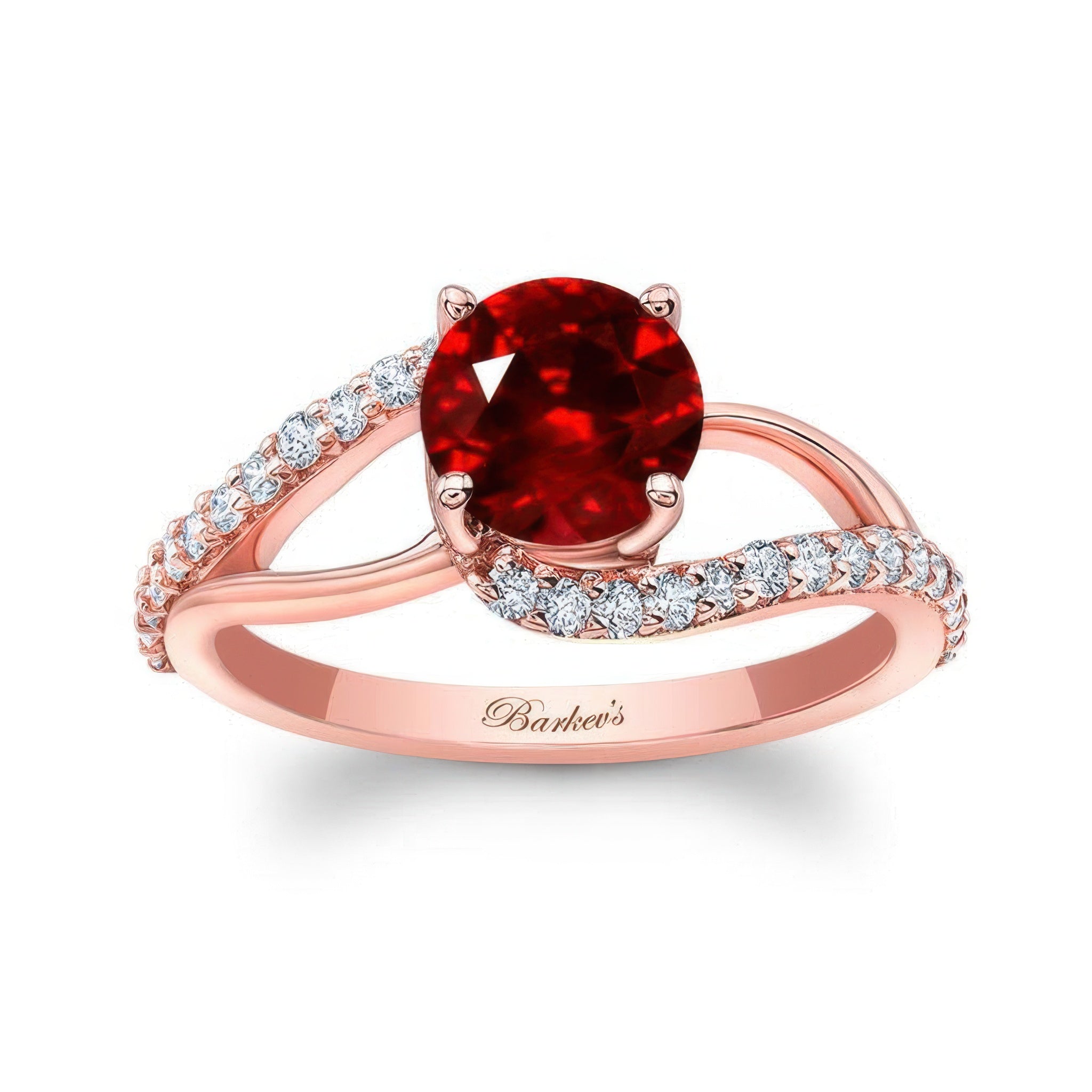 Split Shank Ruby And Diamond Ring