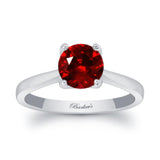 Delicate Curved Lab Grown Ruby Solitaire Ring
