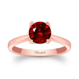 Delicate Curved Lab Grown Ruby Solitaire Ring