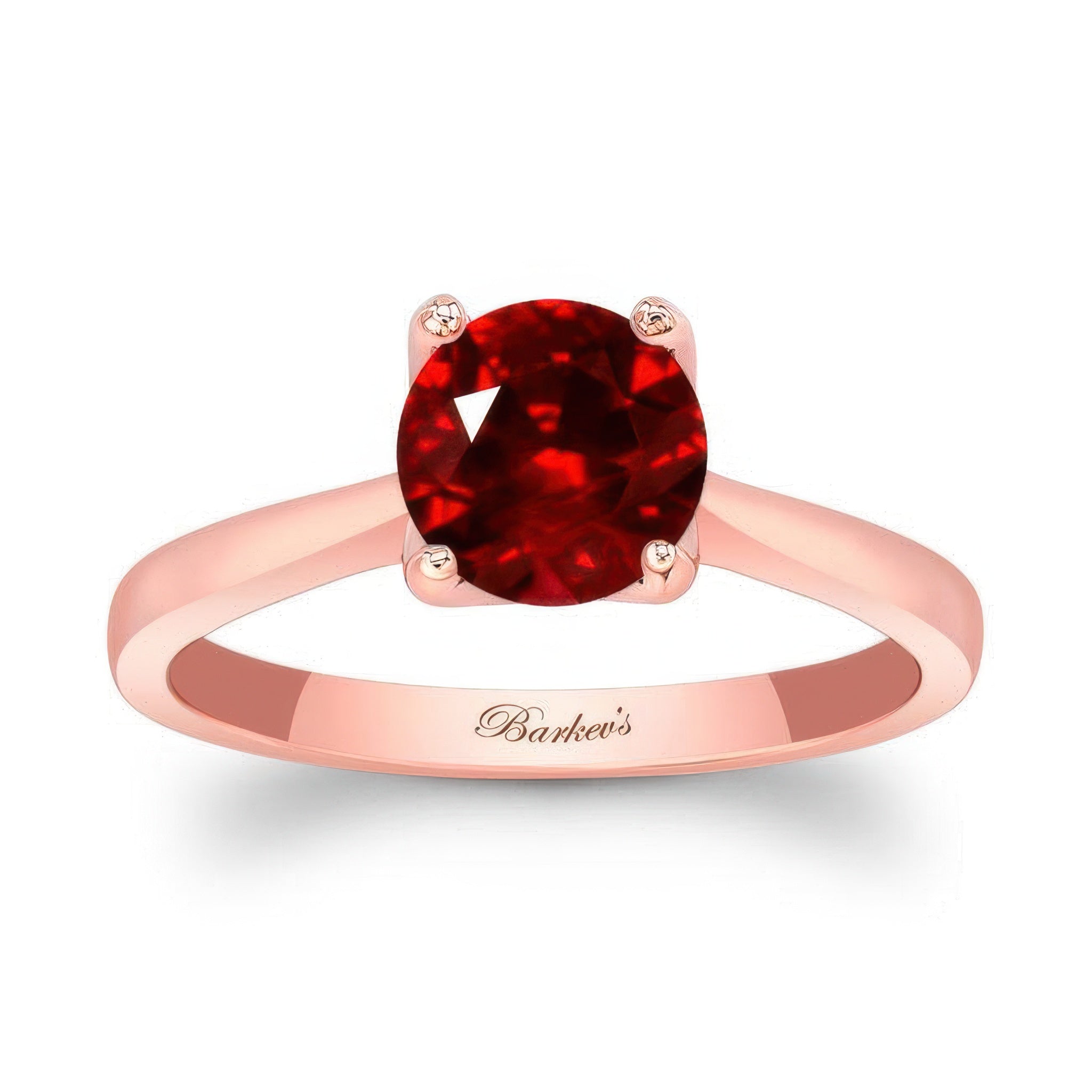 Delicate Curved Lab Grown Ruby Solitaire Ring