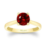 Delicate Curved Lab Grown Ruby Solitaire Ring