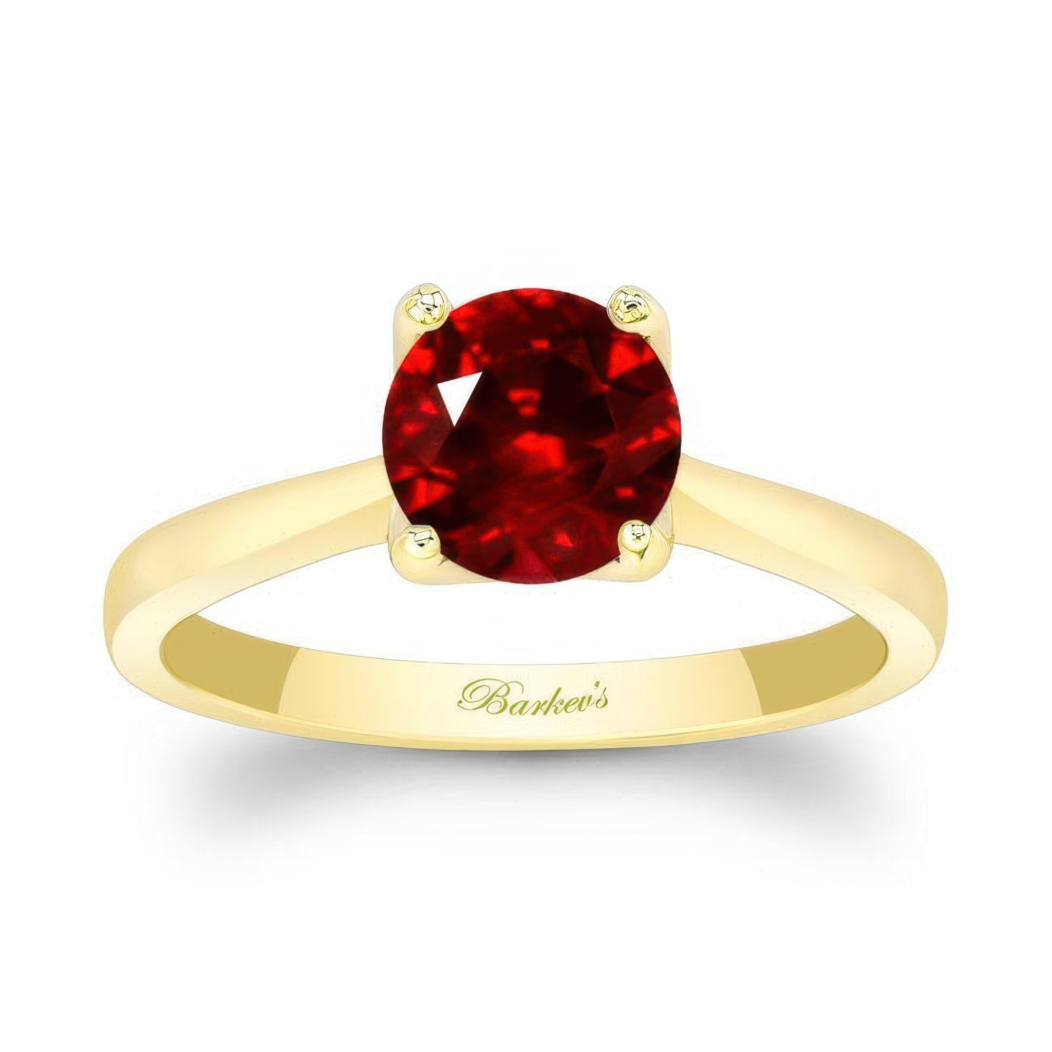 Delicate Curved Lab Grown Ruby Solitaire Ring