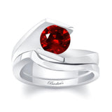 Tension Solitaire Ruby Bridal Set
